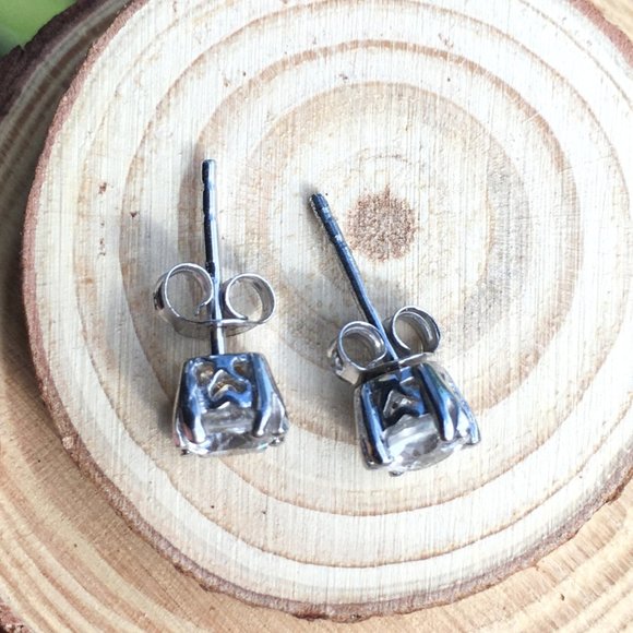 Cambodian Zircon Sterling Silver Earrings Natural Gemstones Studs - Picture 6 of 16